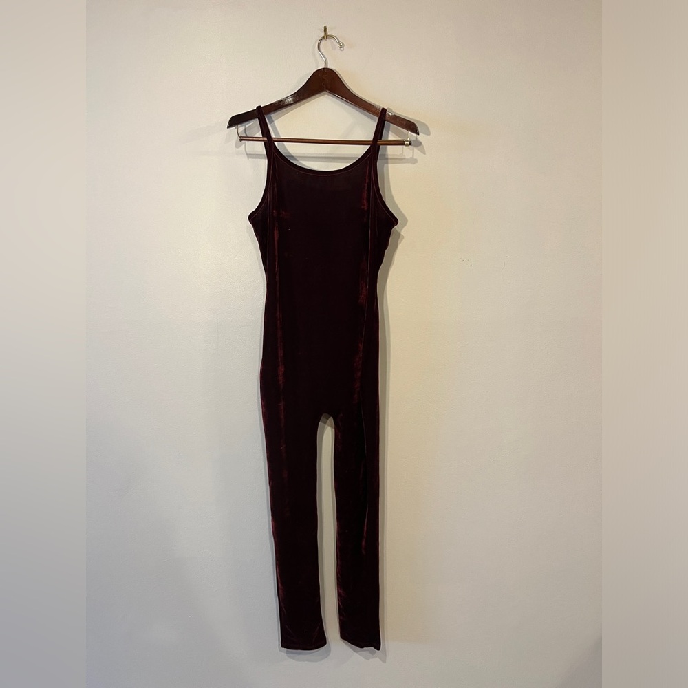 Red velvet jumpsuit